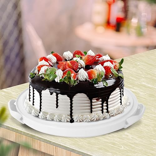 Miniatura 4 de KALINCO Porta pasteles con tapa y asa, 2 juegos de recipientes de almacenamiento de pasteles (10 + 8 pulgadas), adecuado para transporte de