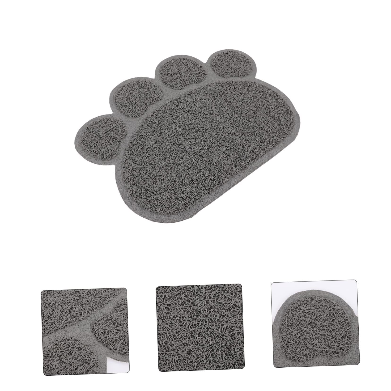 BESPORTBLE 4 Stück katzenfutter pad katzentoilettenauskleidung katzenklo vorlegematte Futtermatte für Haustiere drinnen Wurf katzenstreu rutschfeste Haustiermatte Haustierfuttermatte PVC Grey