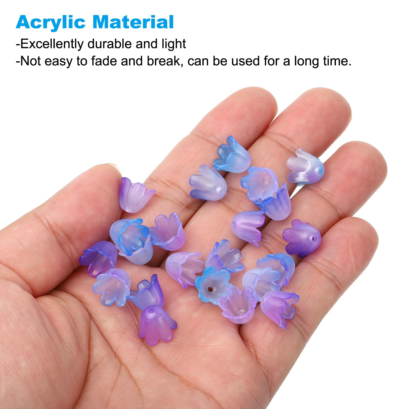 Cuentas Flores Esmeriladas 100 Cuentas De Flores De Acrílico Lucita De 10 Mm - Colores Surtidos, Acabado Esmerilado Para Bisutería Abales Joyería 10mm