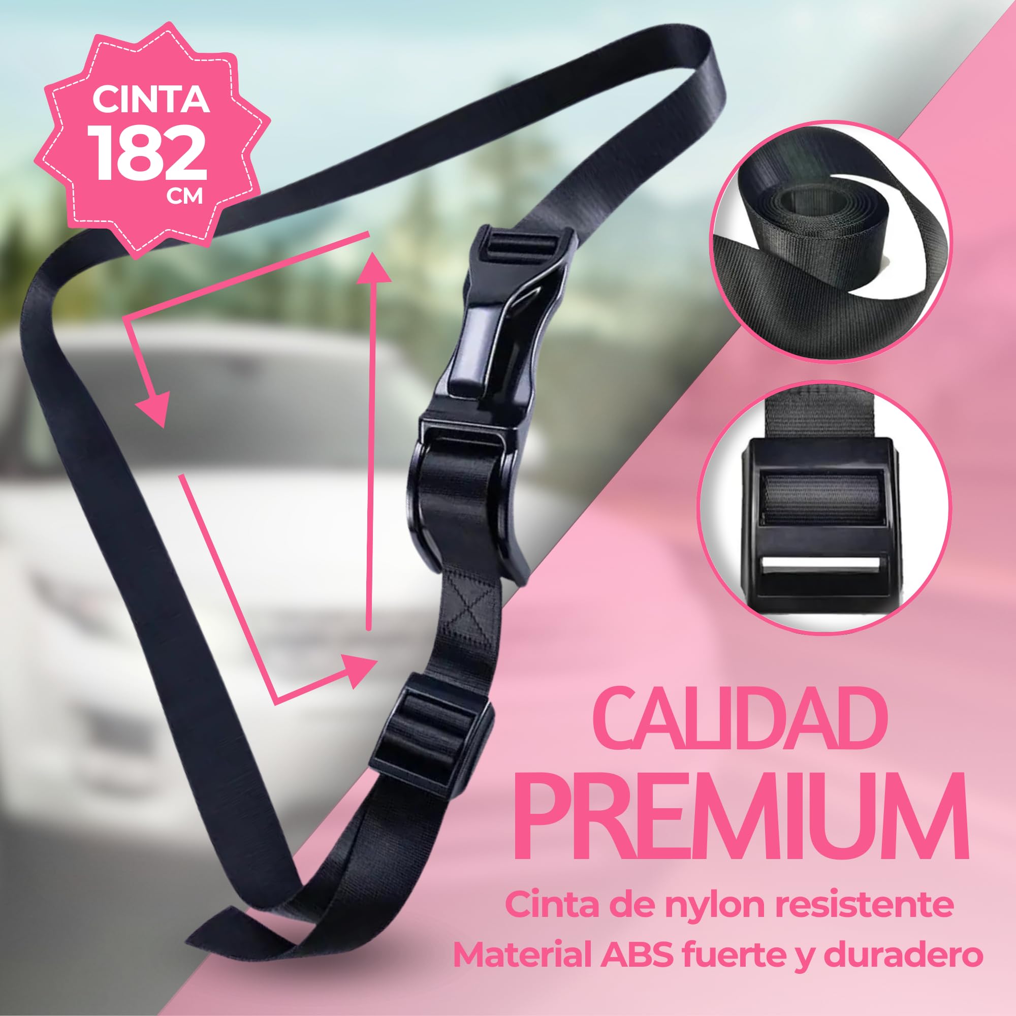 Adaptador Cinturon De Seguridad Para Embarazada. Ajustador Homologado Para Maternidad, Protege A Tu Bebe En El Coche De Impactos, Presiones. Anclaje Premama Embarazo.