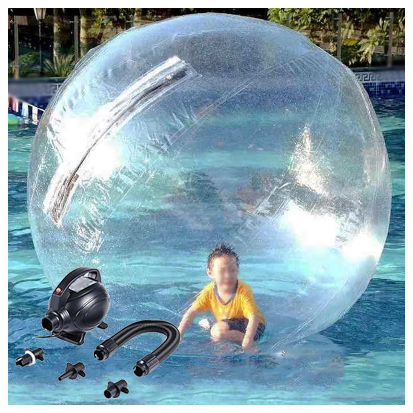 Palla da passeggio gonfiabile Walk on Water da 1,5/1,8/2/2,5 m, con cerniera e pompa elettrica per piscina/lago/spiaggia, attrezzatura da gioco commerciale(2.5m)