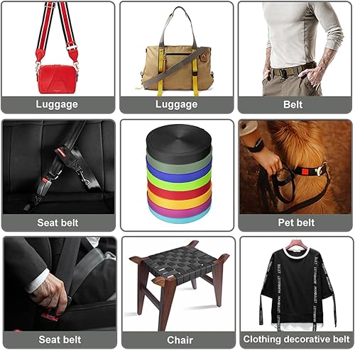 Miniatura 10 de Correa de nailon de 1 pulgada y 1.5 pulgadas de ancho, correa de cincha pesada de 12 yardas, correas de nailon para reparación de equipos de