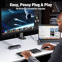 Vista 3 de UGREEN Conmutador USB 3.0 2 computadoras que comparten dispositivos USB C y A, conmutador USB de 4 puertos para compartir teclado y mouse