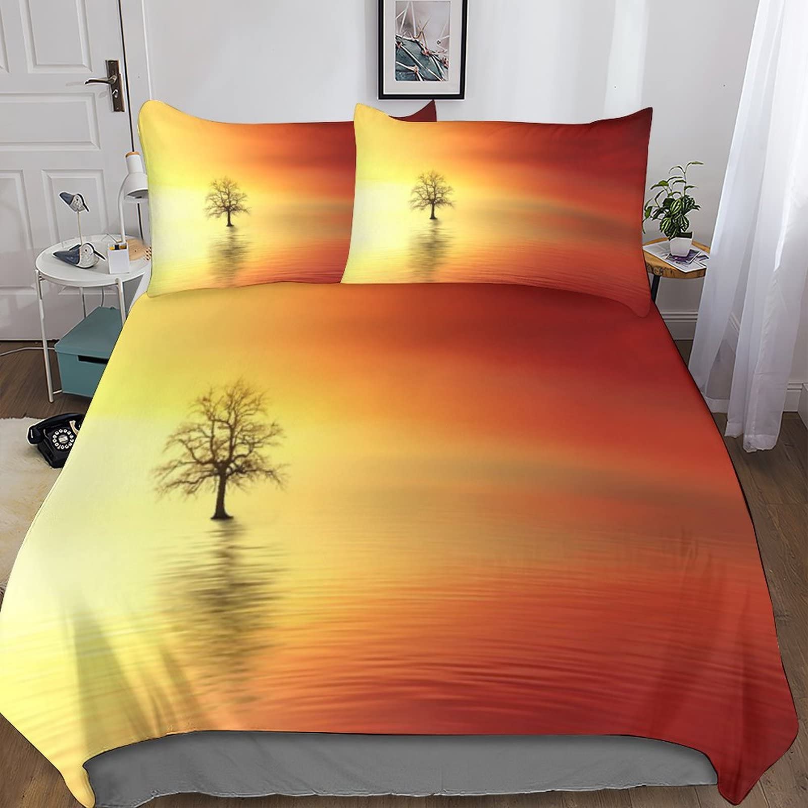 Housse de couette 3D ville moderne pour chambre ado et adulte lit double