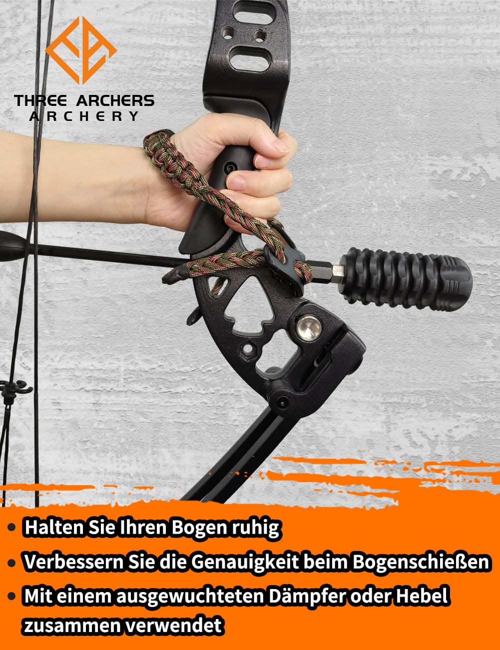 THREE ARCHERS Sangle de poignet réglable pour tir à l'arc - Stabilisateur d'arc et dragonne - Accessoire de chasse et cible