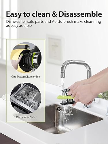 Miniatura 5 de Aeitto Máquinas exprimidoras, exprimidor de prensa en frío, exprimidor de apio, con modos triples, función inversa y motor silencioso, fácil de