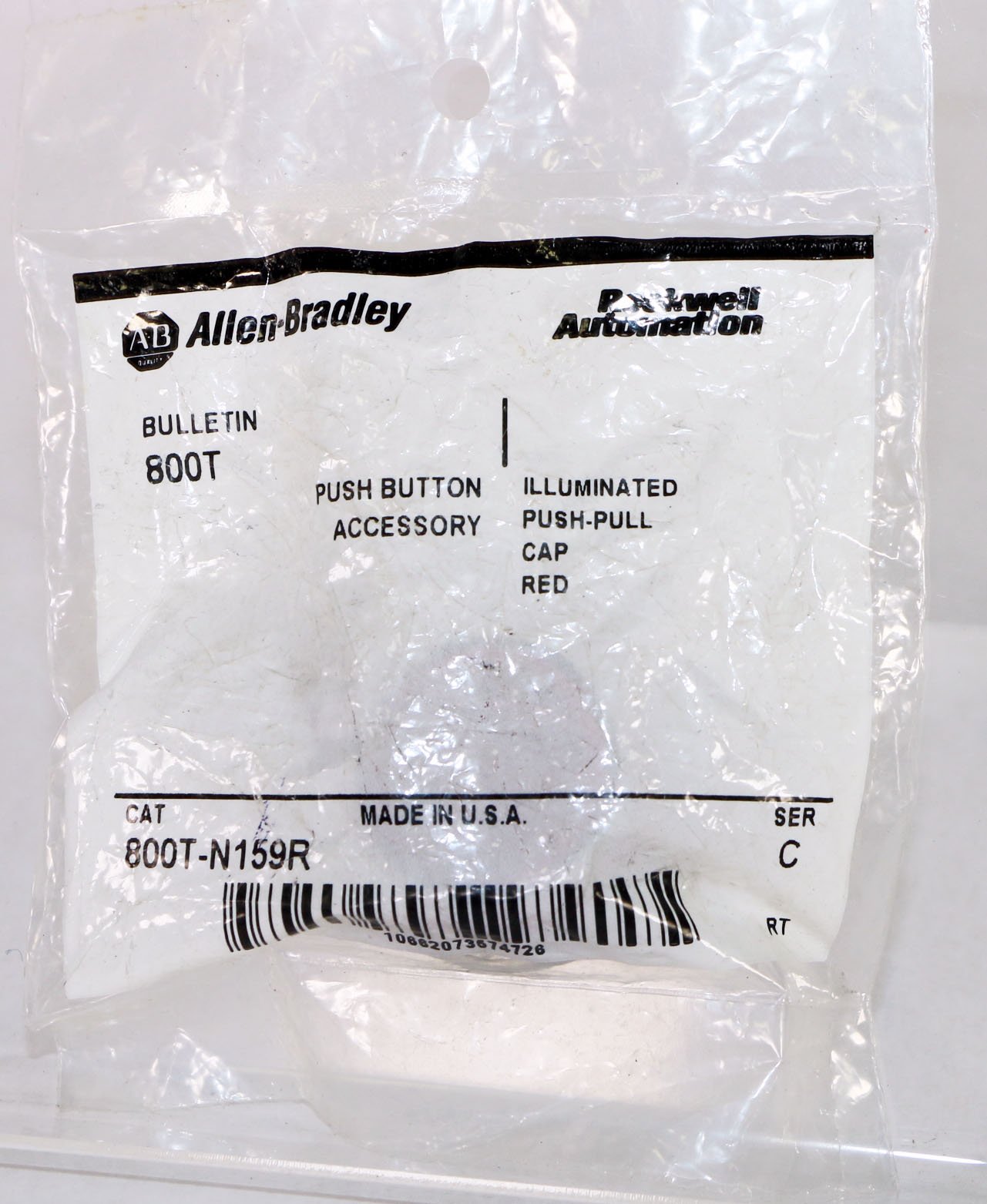 Allen Bradley 800T-N159R Cap Push Pull Mushroom Non Illuminating