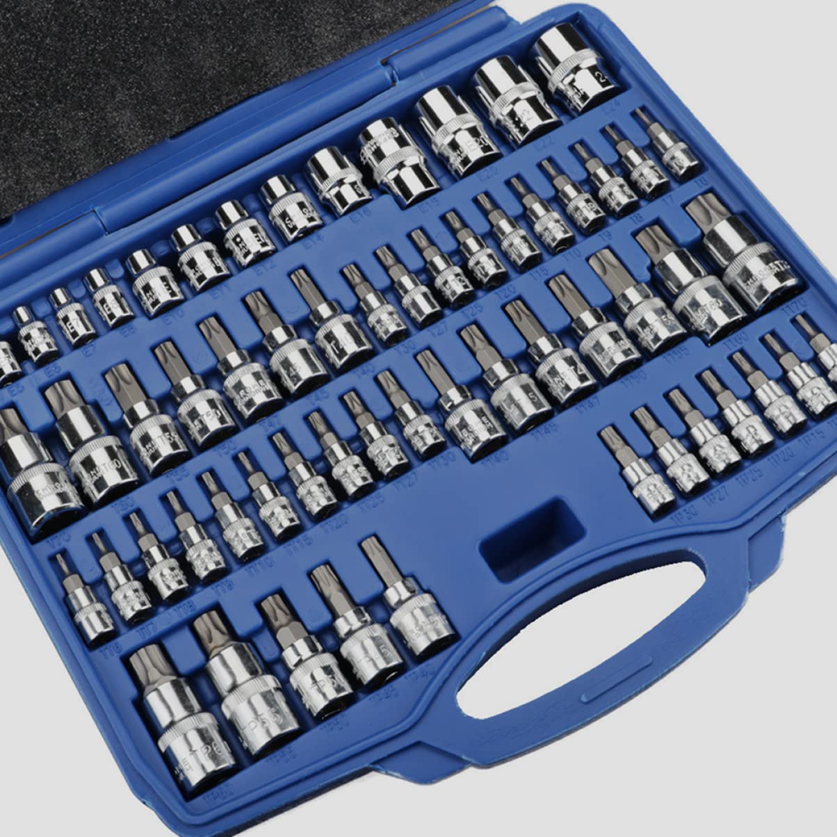 Set Bussole 60 Pezzi in Acciaio al Cromo Vanadio, Kit Professionale