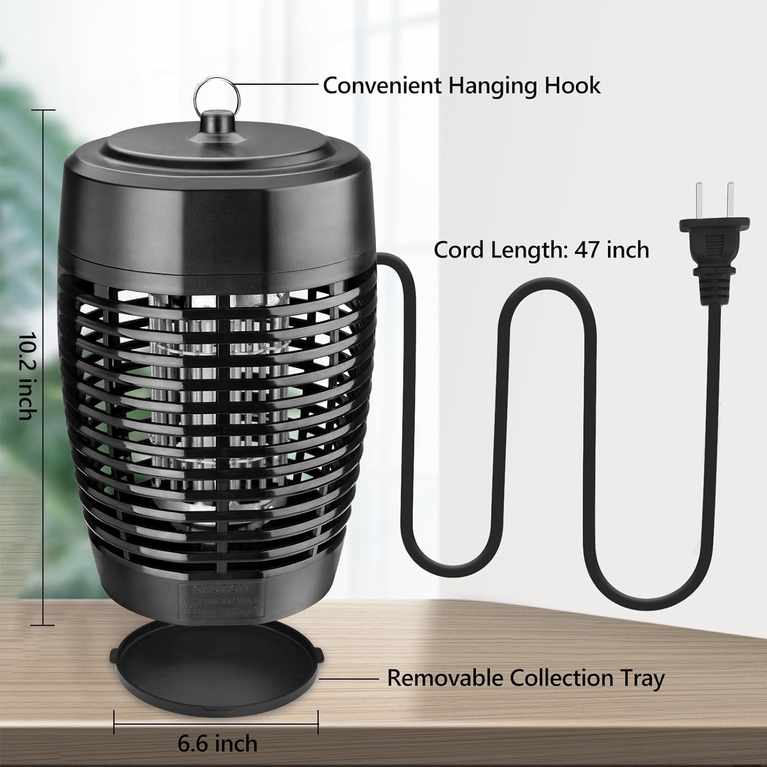 Elektrischer Insektenvernichter, Elektrischer Insektenfalle Mückenlampe mit UV Lampe,Elektrisch Insektenfalle 60㎡ Effektive Fliegenfalle für Innen Mücken Fliegender Insekten