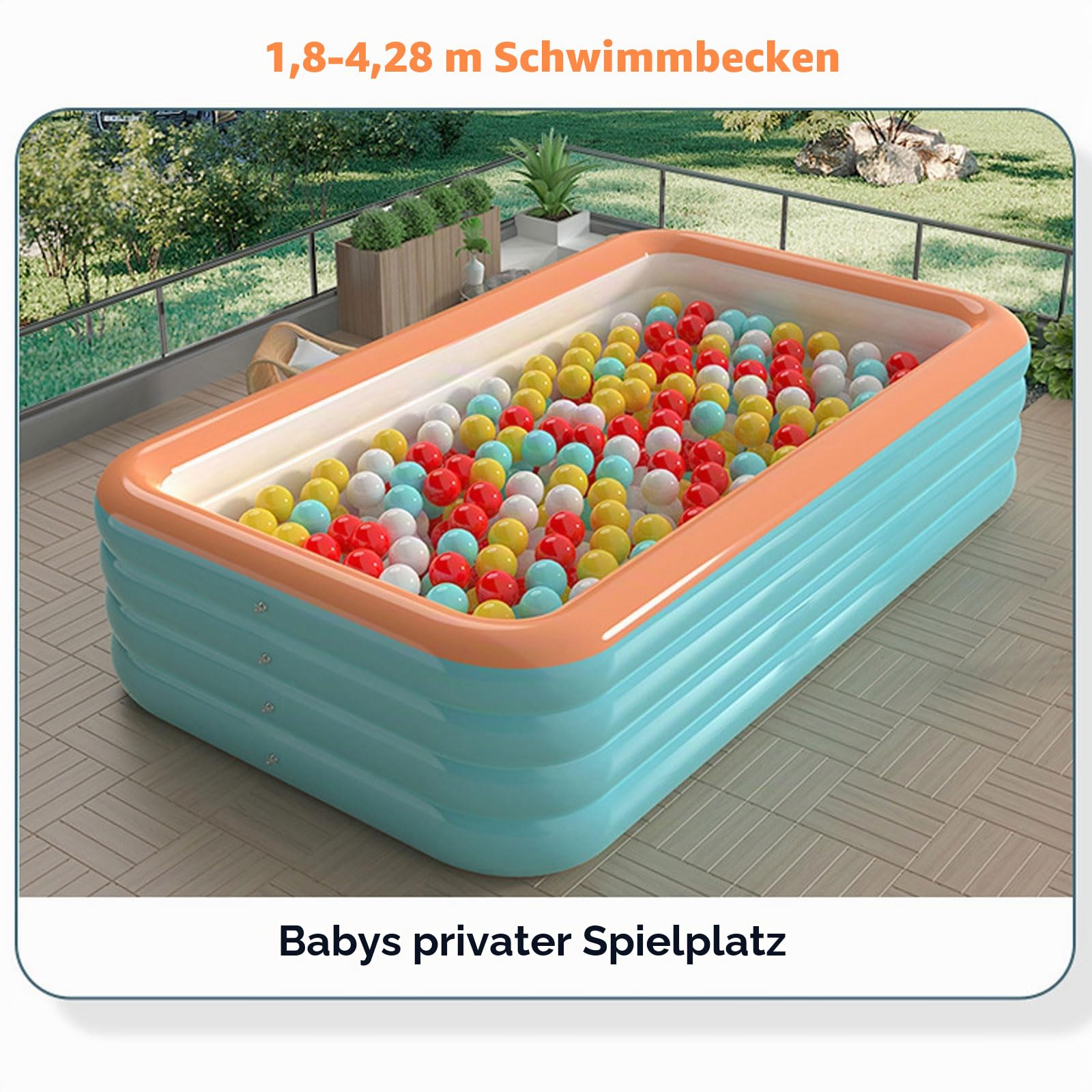 Aufblasbarer Schwimmpool für Familienspaß - Verdickte PVC-Konstruktion für Outdoor-Sommerpartys und Entspannung im Garten
