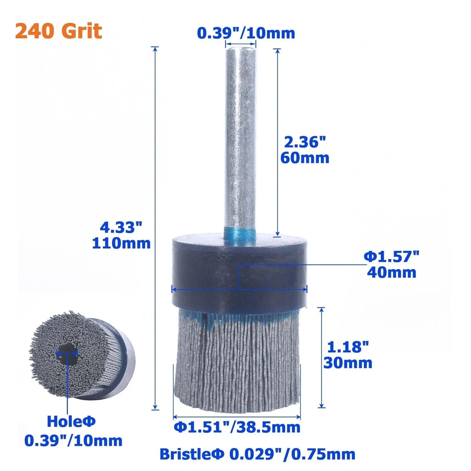 Szczotki ścierne z nylonu tarczowego Węglik krzemu Wykańczanie powierzchni Gratowanie Usuwanie rdzy Szczotka do czyszczenia Mocna frezarka CNC(Grit240 Dia40mm)