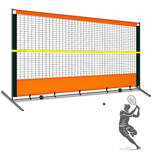 ORIENGEAR Tennis Rebound Practice Wall - 12ft x 6ft Rebounder Net for Racquet Sports, Ball & Pickleball, Training Backboard for Court Backyard and Indoor & Outdoor Use