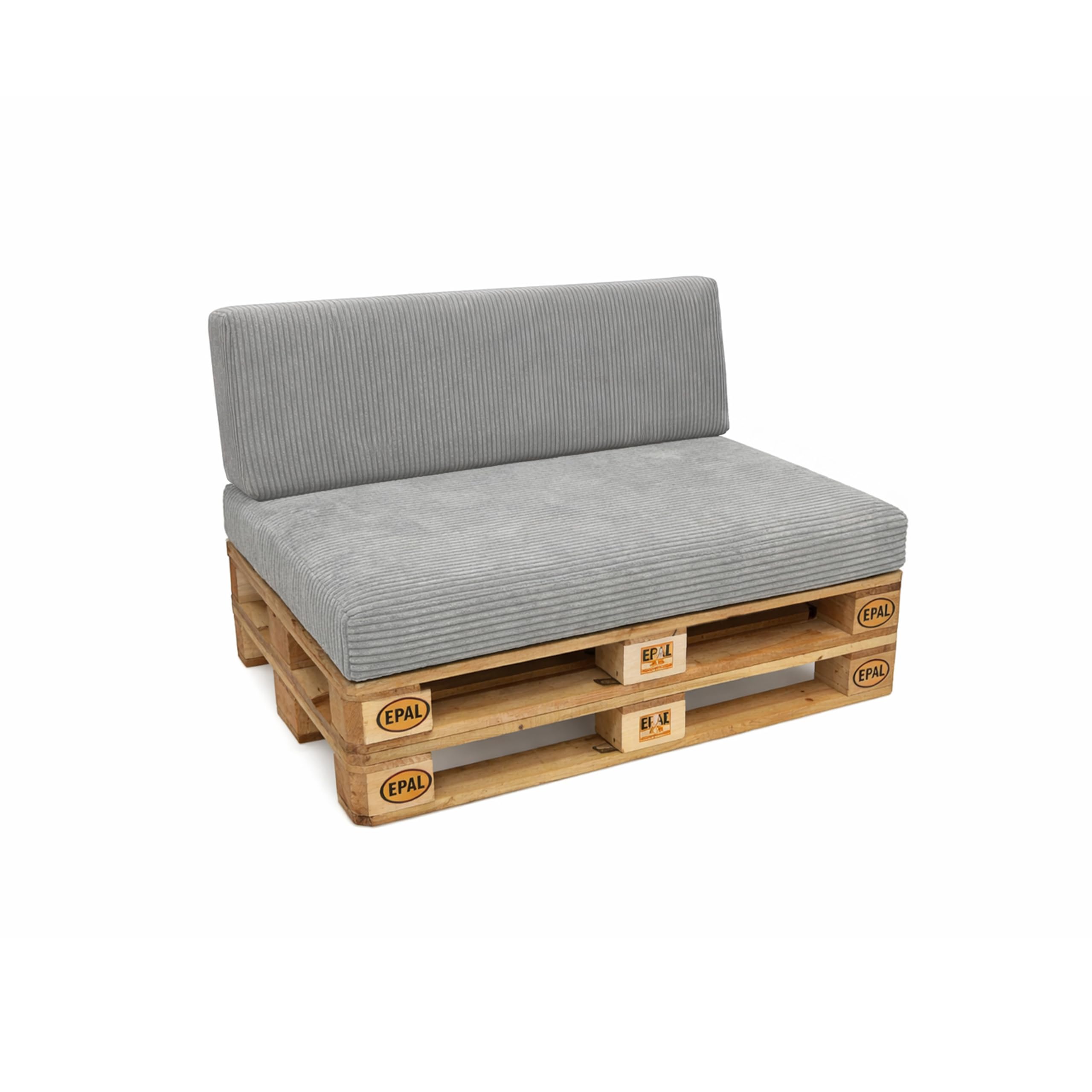 POKAR Euro Pallet Seating Set of 2: 1x seat cushion 120x80cm + 1x back cushion 120x40cm, cold foam, removable covers, Home Garden Furniture DIY, indoor outdoor pillow, without pallets, Beige — view 93