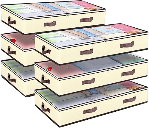 Miniatura 14 de Budding Joy Contenedores de almacenamiento debajo de la cama de 90L, organizadores de juguetes debajo de la cama y bolsas de almacenamiento de ropa