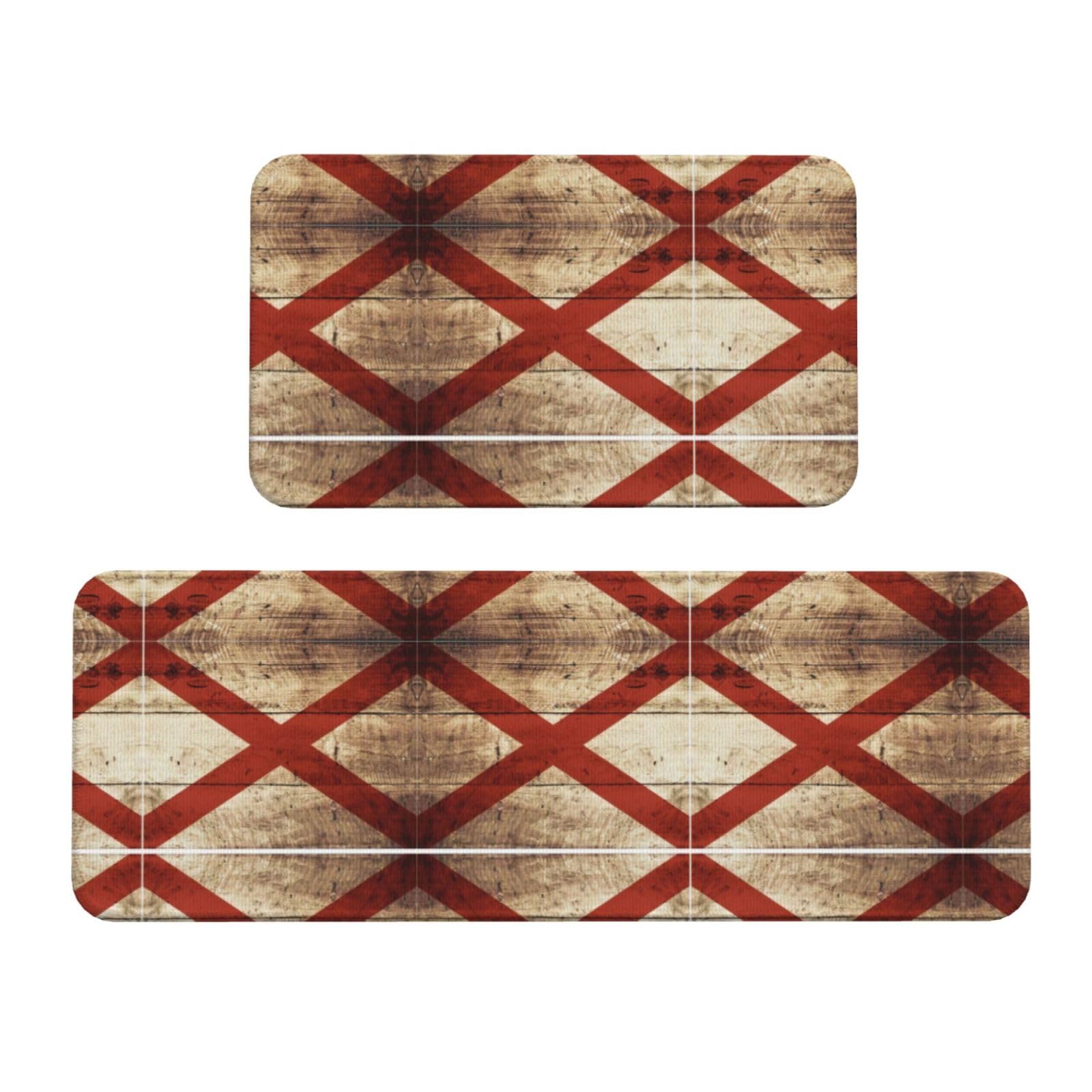 Tapis de cuisine antidérapants motif drapeau Alabama EdWal, lot de 2