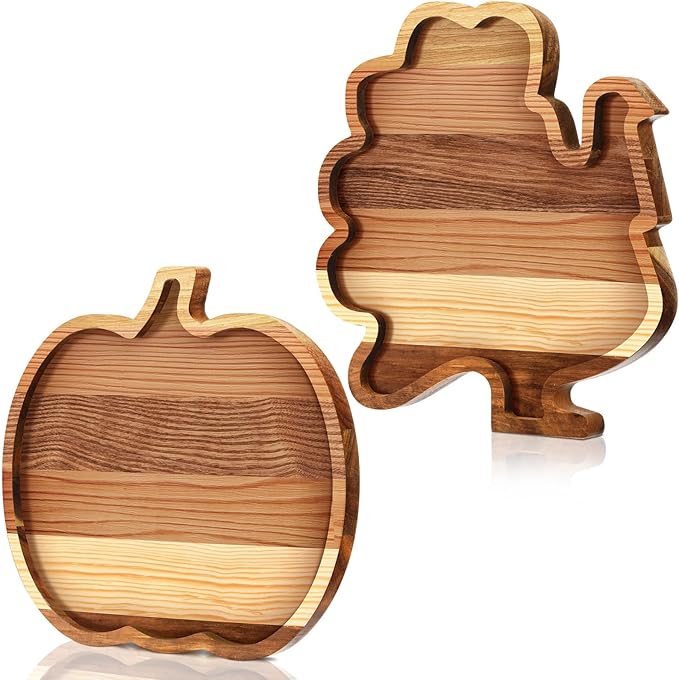 Super Cute Fall Shapes Bamboo Charcuterie Trays (Under $30)
