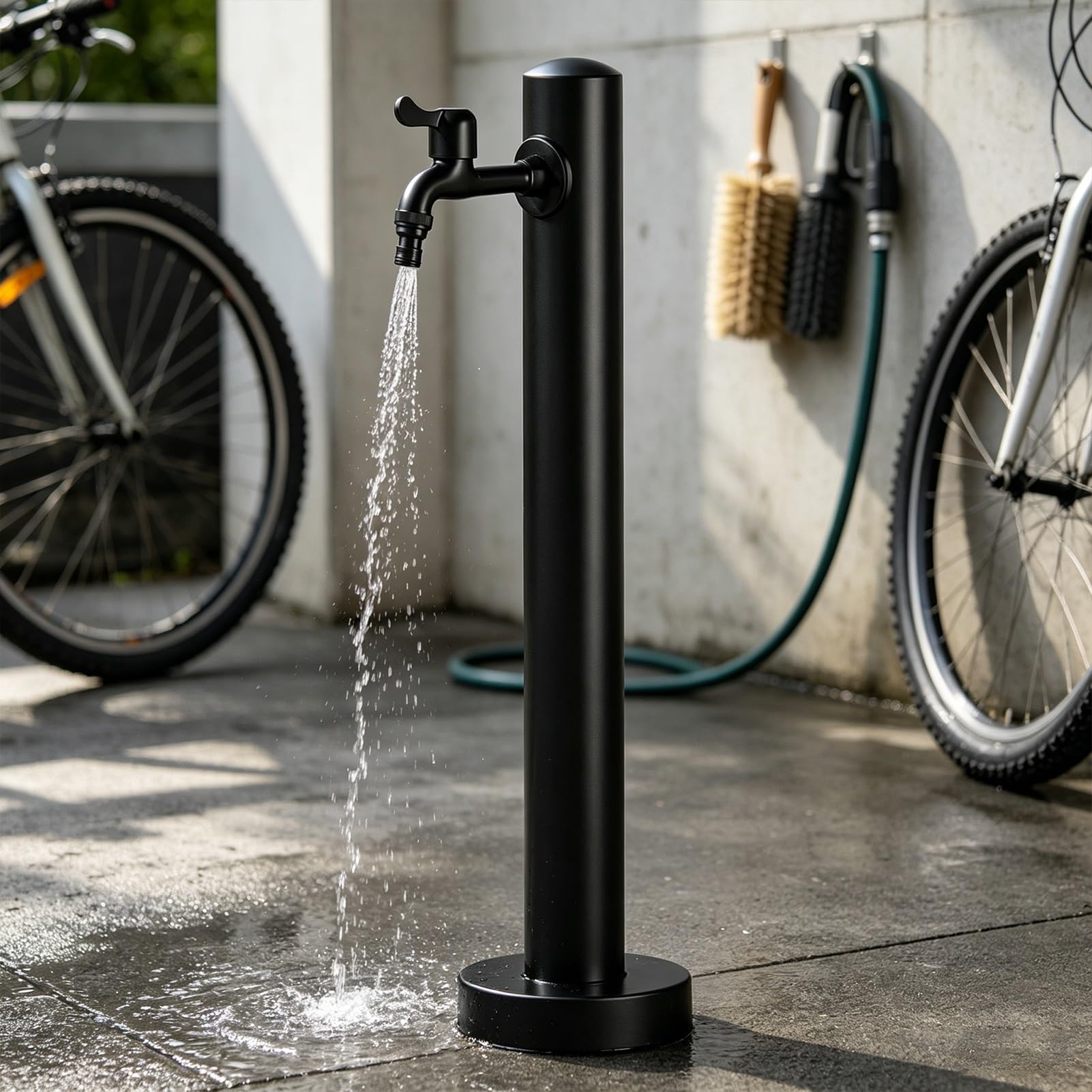Outdoor Water Column Faucet with Dual Inlet, Garden Tap Antifreeze Water Pipe Vertical Water Hydrant for Washing and Watering, Weatherproof(B,Height: 95cm/37.4in)