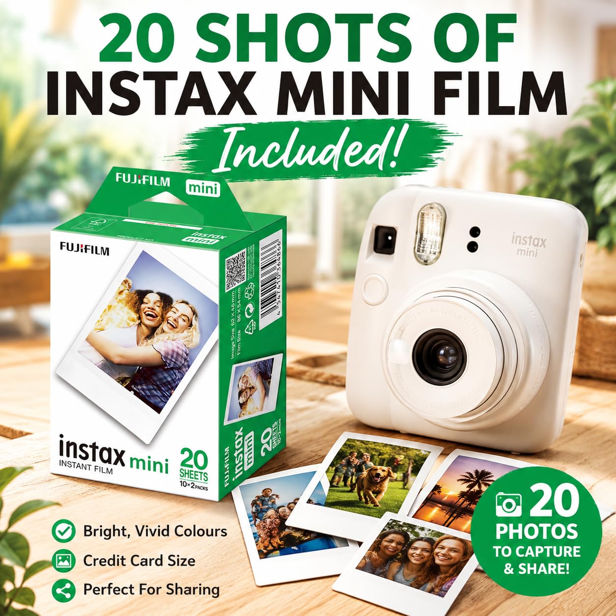 Mini 13 Instant Camera Starter Kit per Fuji Instax Mini 13 Dreamy Purple Kit include mini pellicola istantanea 20 foto, custodia in pelle PU colore abbinato e mini album fotografico per Instax Mini 13