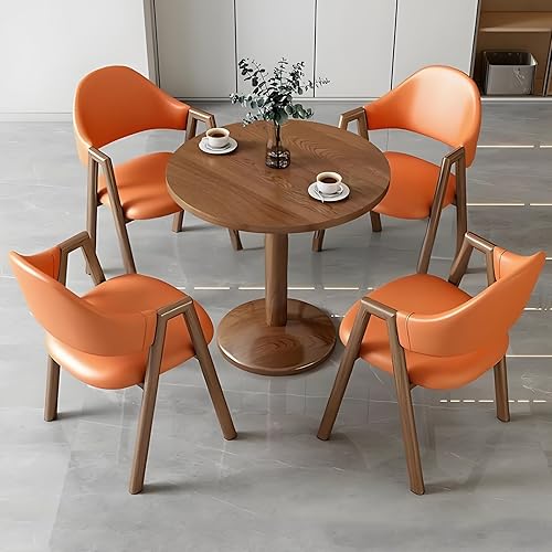 Miniatura 13 de YVYKFZD Mesa de recepción de oficina, mesa de club, mesa de conferencias redonda pequeña, juego de mesa de centro de 5 piezas, juego de mesa de