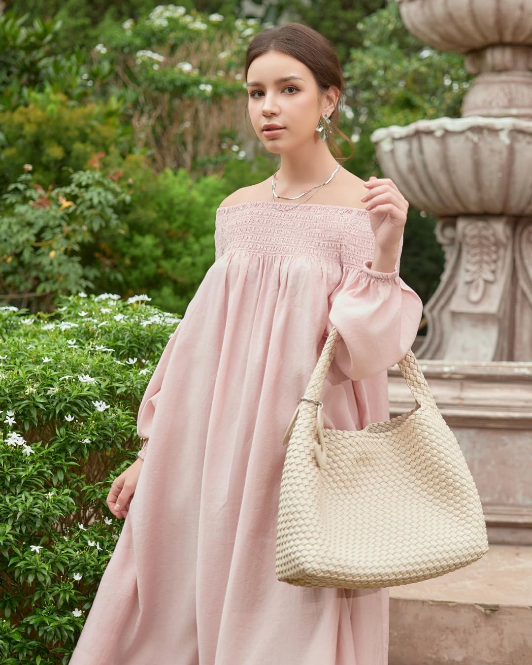 SIXDO G-Pink Raw Loose Dress for Women, Womens 2025 Long Flowy Casual Fall Dress - Image 8