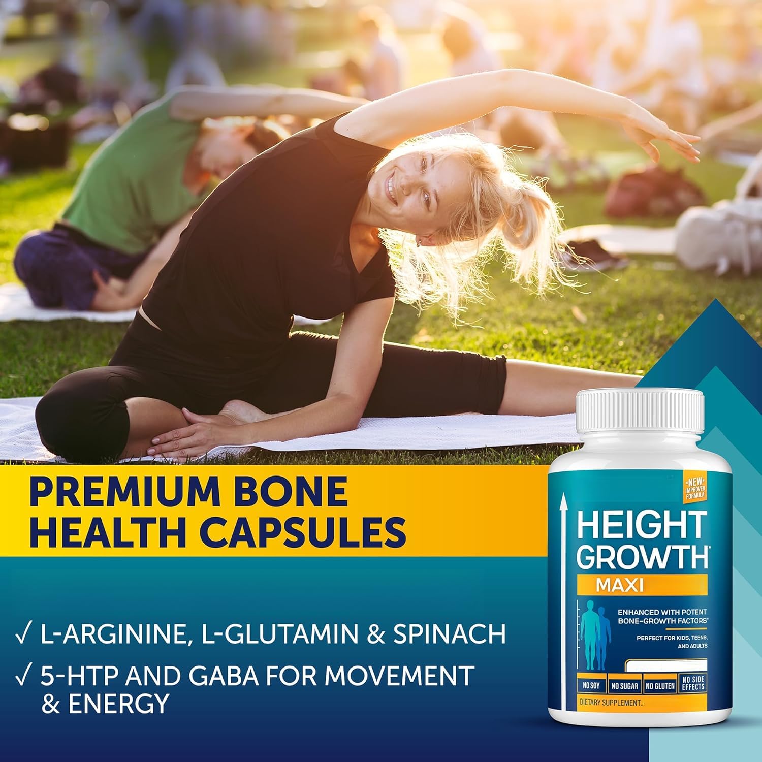Growth Nutrition (paquete de 2) - Promueve el crecimiento corporal | Apoya el crecimiento mientras duerme - Apoya la salud de las articulaciones y los músculos