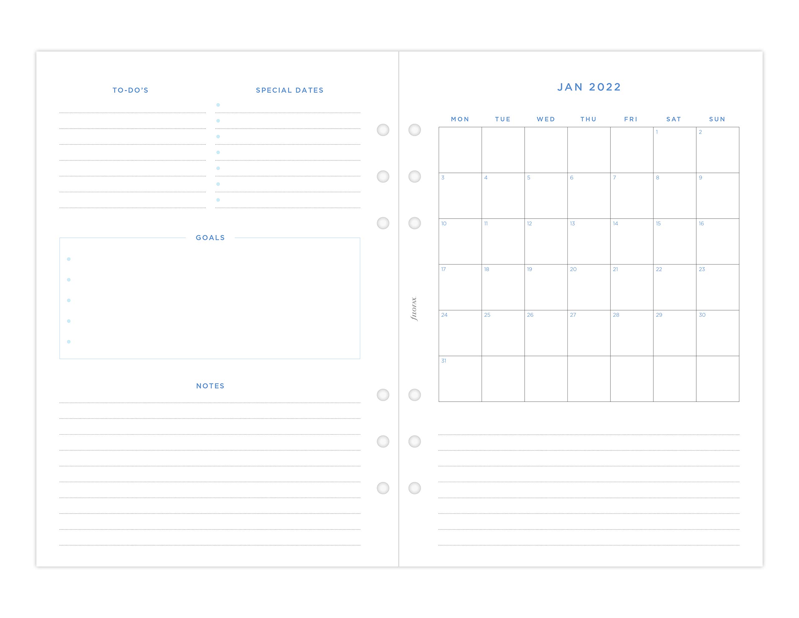 Filofax A5 Wochenplaner 2022 22-68592