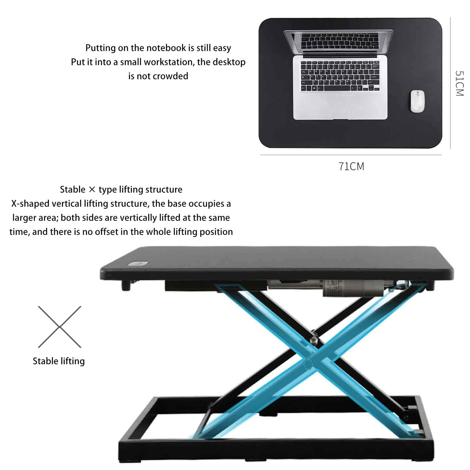 AIZYR Électrique Convertisseur De Bureau Debout, Réglable en Hauteur Station De Travail Home Riser pour Ordinateurs Portables Et Moniteurs D'ordinateur Et Fournitures De Bureau