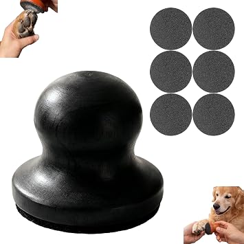 Pawsmooth Nail File, Pawsmooth Silent Dog Nail File, Pawsmooth Silent Dog Nail File with 3 Sanding Pads, Pet Nail Care Tool for Gentle and Stress-Free Claw Grooming for Dogs & Cats Black+6Pcs