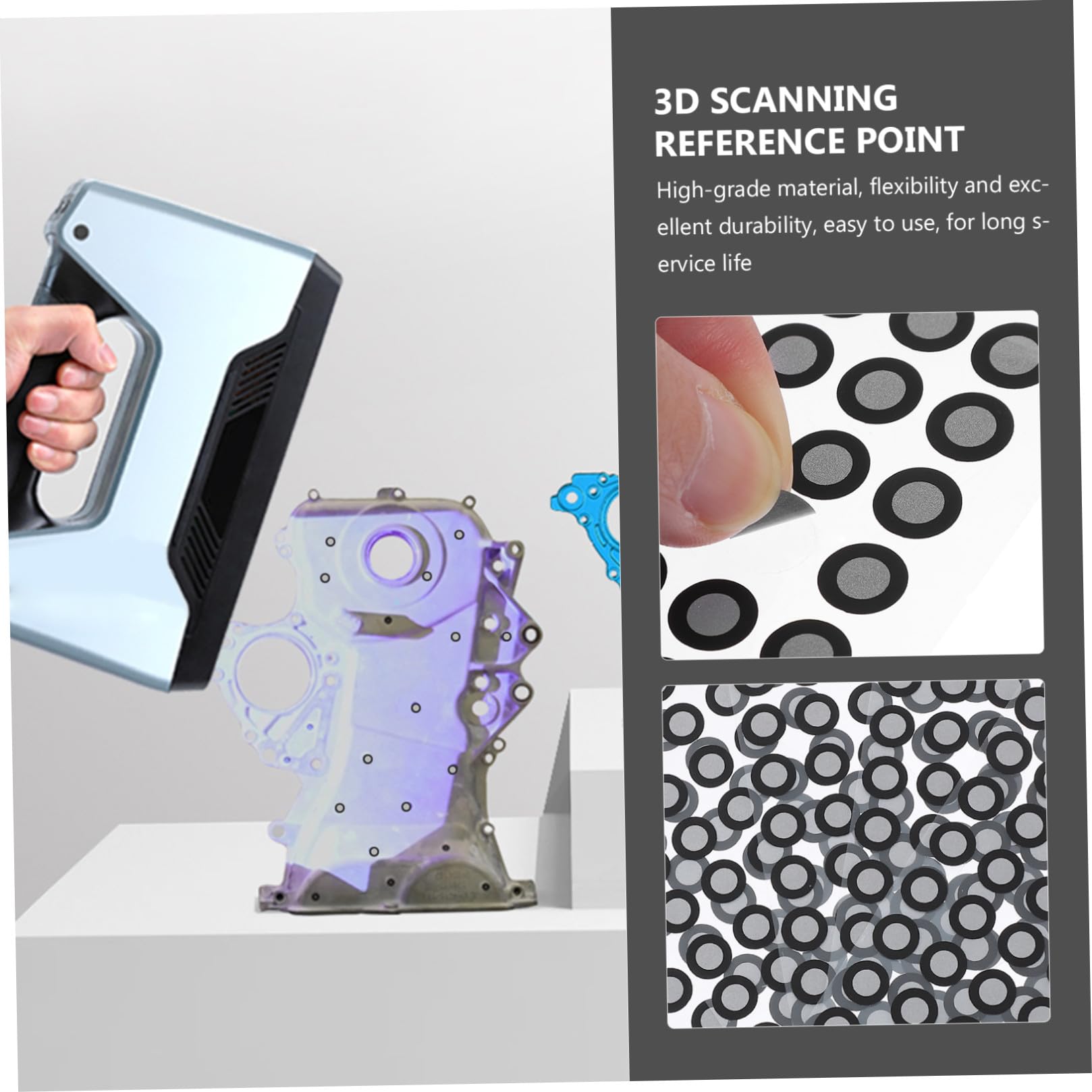 12 Sätze Scanner-markierungspunkte Für 3D-Scanner Einfaches Design Benutzerfreundlich Vertrauenswürdiger Reflektierender Filmmarker 5 Blätter * 12