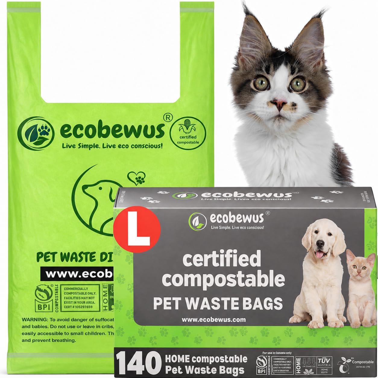 Compostable cat litter bags