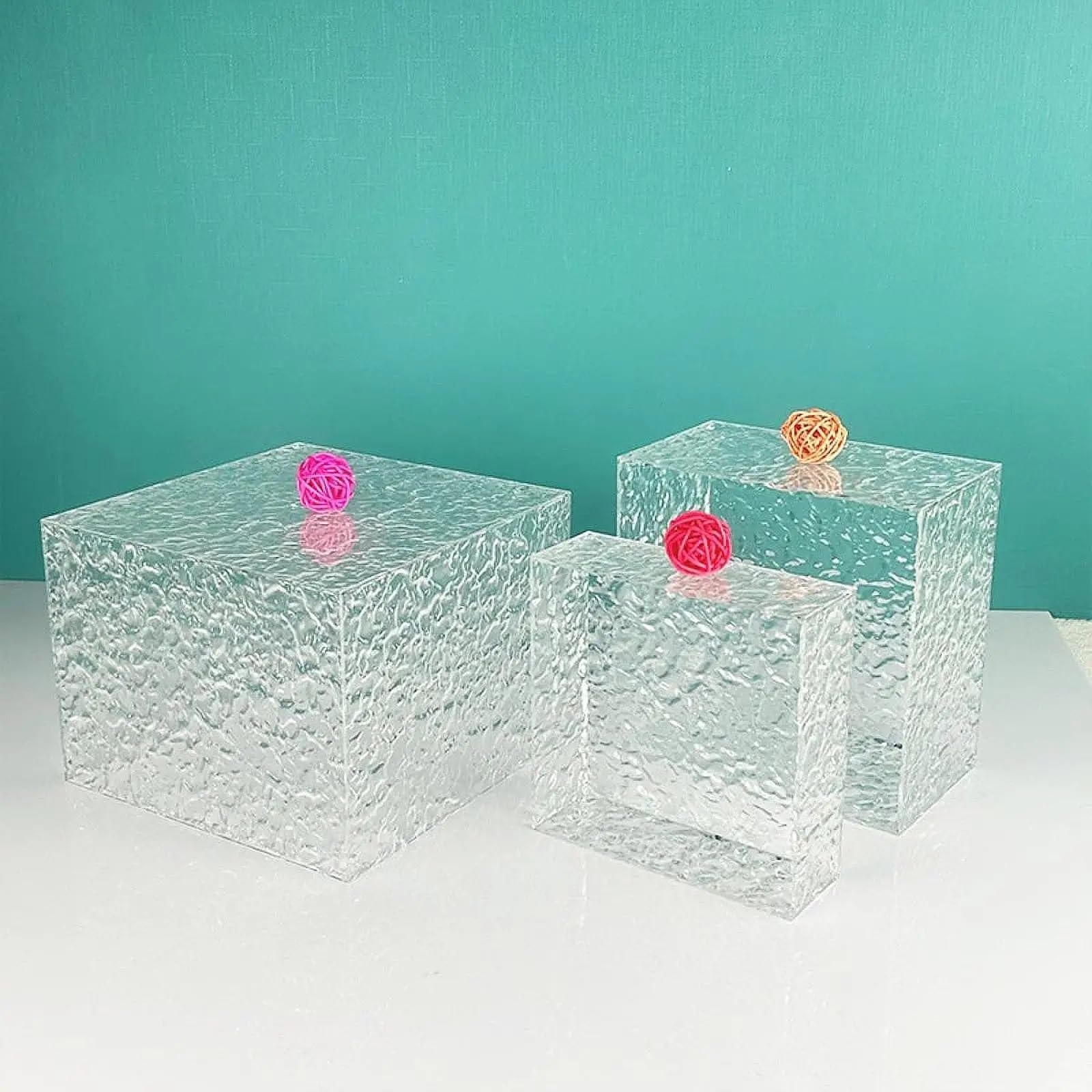 YDYAENIO buffet risers Stone Cube Food Display Stand Wedding Birthday Party Decoration Square Buffet Riser for Platters Desser for Buffet Catering Jewelry Figures Display