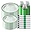 Goodluck 350 Piece Green Plastic Dinnerware Set for Party, Clear Disposable Plates for 50 Guests, Include: 50 Dinner Plates, 50 Dessert Plates, 50 Pre Rolled Napkins with Cutlery Set, 50 Cups