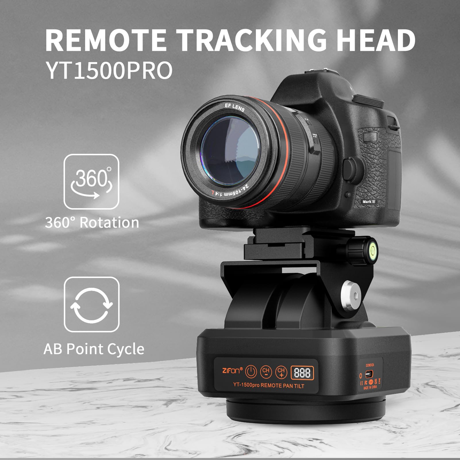 新品ZIFON 電動雲台 YT1500pro リモートトラッキング Amazon | YT1500pro リモコンパンチルトヘッド 電動パノラマヘッド 360