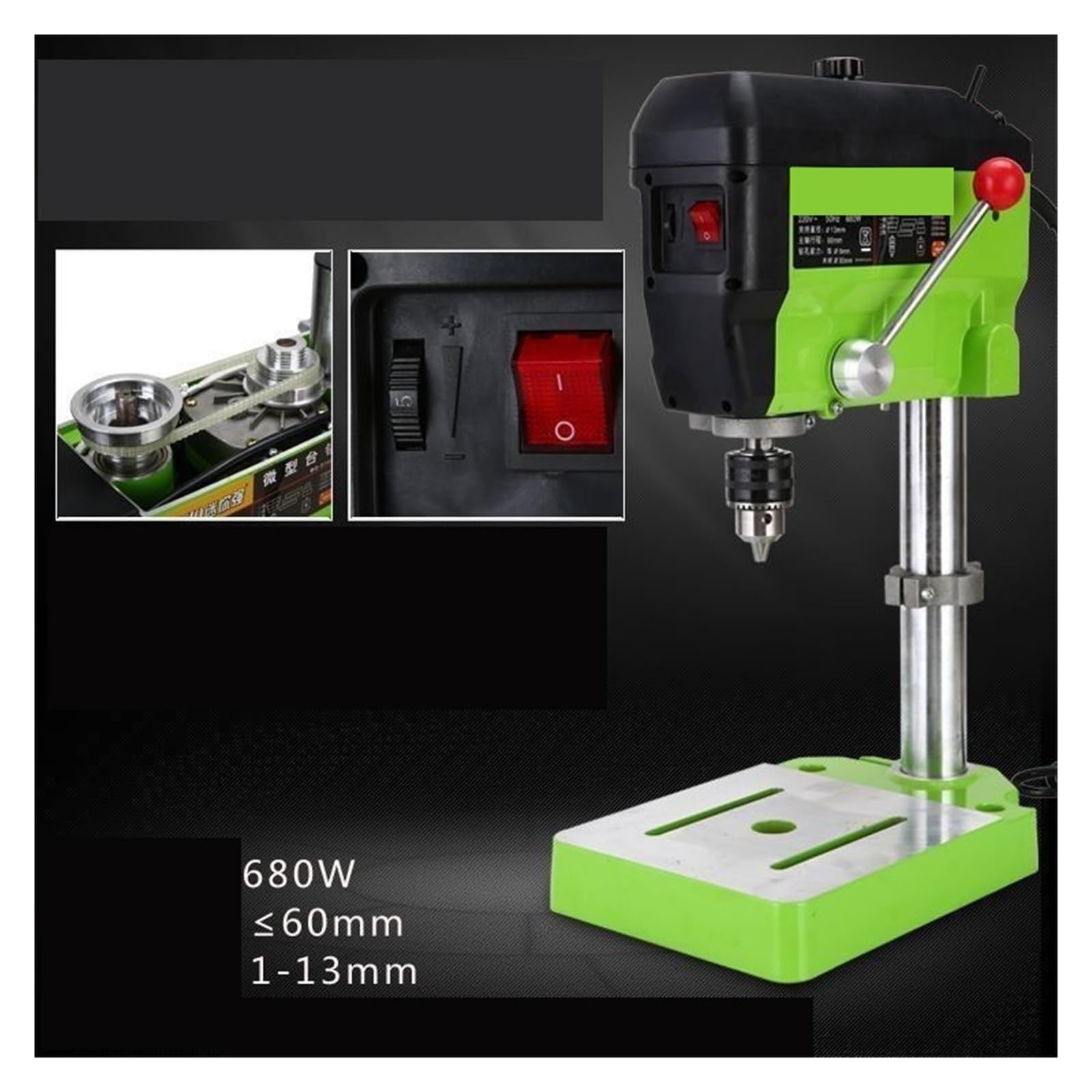 Taladro de Columna, Mini Pequeña Computadora De Escritorio En Miniatura, BG-5168E Taladro De 680 W Taladro De Mesa De 6 Velocidades BG-5168E Taladro