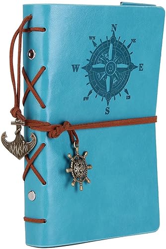 Vista 37 de Diario con tapas de cuero estilo retro, en blanco, con cuerda náutica, gris 7 pulgadas Gris,Negro -,Marrón,Rojo Marrón,Café,Azul oscuro,Verde