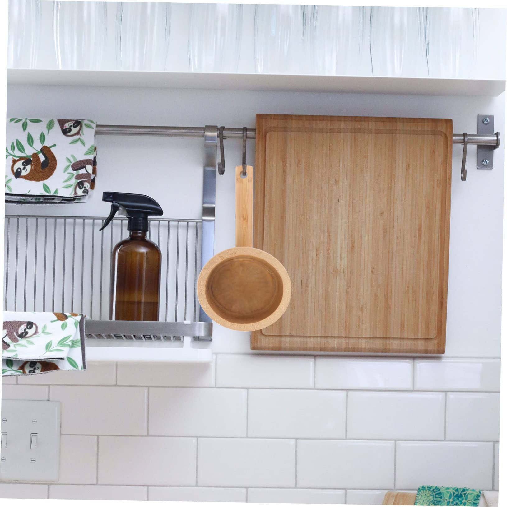 Bamboo Water Ladle with Handle, Large Capacity Wooden Scoop for Kitchen, Bath, Sauna, Serving Tea, Wine, Soup, 9.44X5.11X3.38In