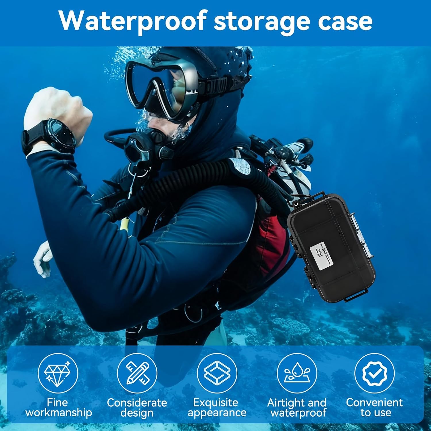 Water Proof Storage Case, Small Outdoor Storage Box Outdoor Survival Dry Box Case Airtight Carry Container for Small Tools Phone Keys