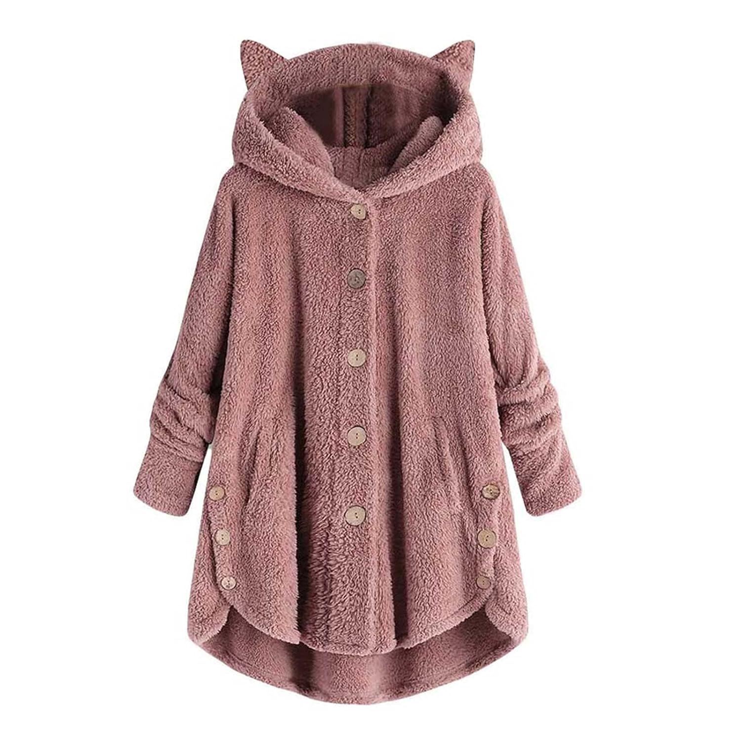 for Women Fall Winter Long Sleeve Cat Loose Fit Kawaii Warm Fuzzy Hooded Cardigan Hoodies Outfits Women 2025