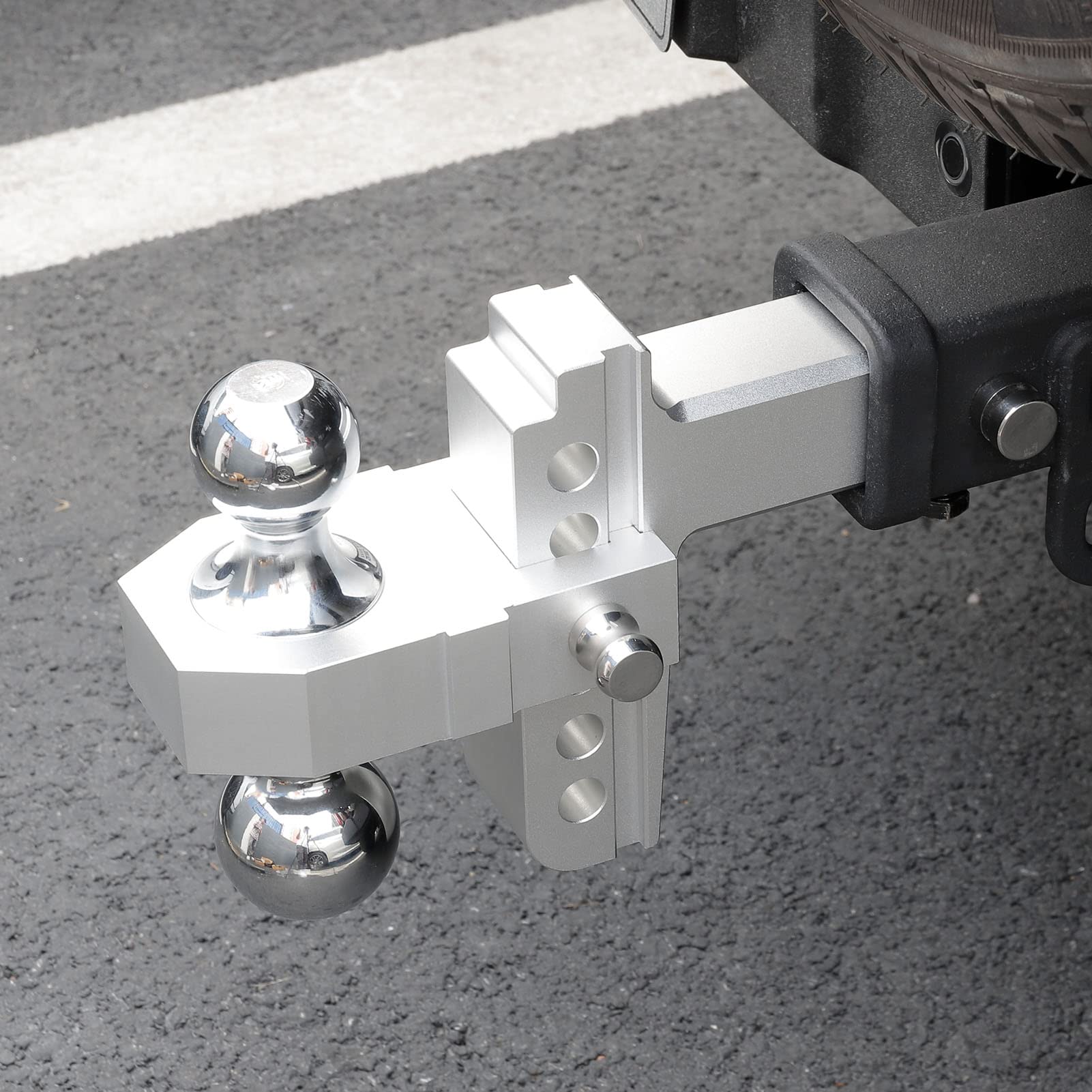 Adjustable Trailer Hitch, Fits 2'' Receiver 6 Inch Drop & Rise Aluminum Drop Hitch, 13,500 LBS
