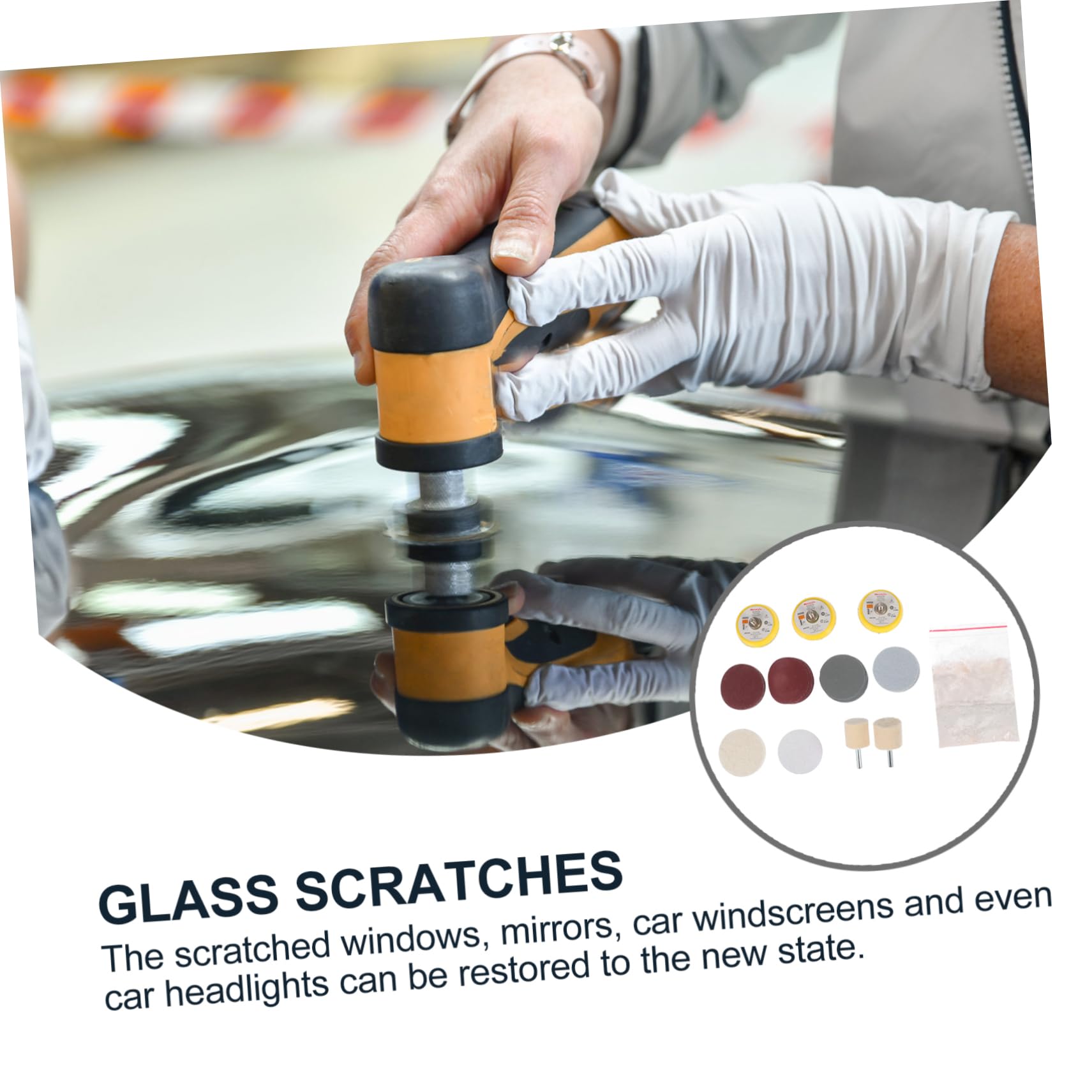 Ciieeo Polish Pads Car Buffing Kit Set of Professional Polishing Tools for Glass and Car Rearview Mirrors