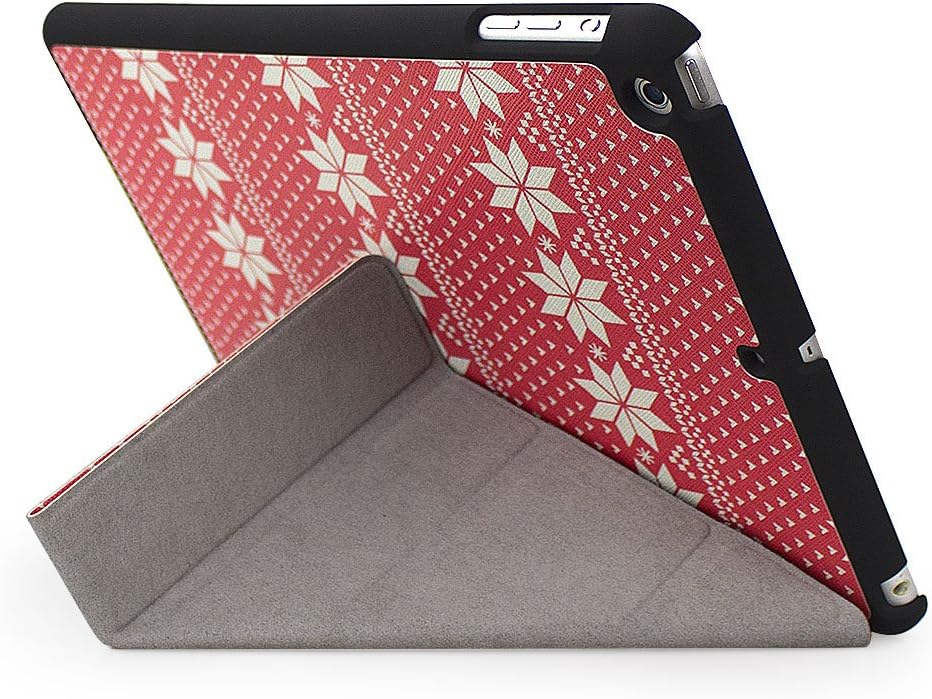 Vicoo iPad Air(iPad 5) Origami Case.Super Slim Fit Folio Perfectly Fine Origami Cover with Rubberized&Upholstered Back and Smart Feature (Built-in Magnet for Sleep/Wake Feature).- Celebrity Red