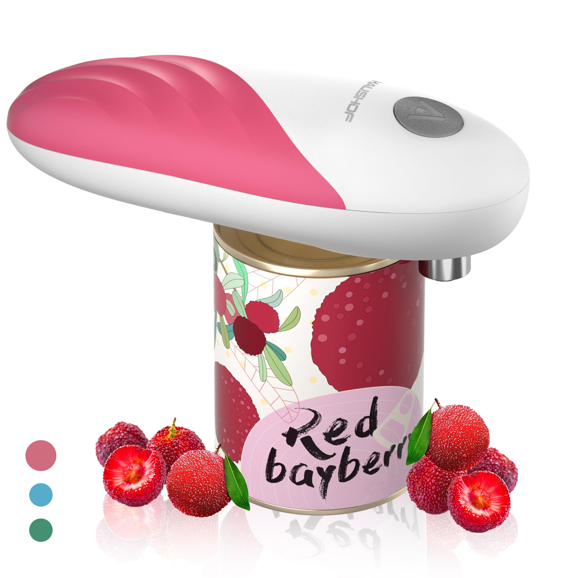 HAUSHOF Auto Electric Can Opener with Battery, One Press to Open Any Size Can, Automatic, Hands Free, Smooth Edge, Food-Safe, Best Kitchen Gadgets for Women, Seniors, Arthritis and Left Handed