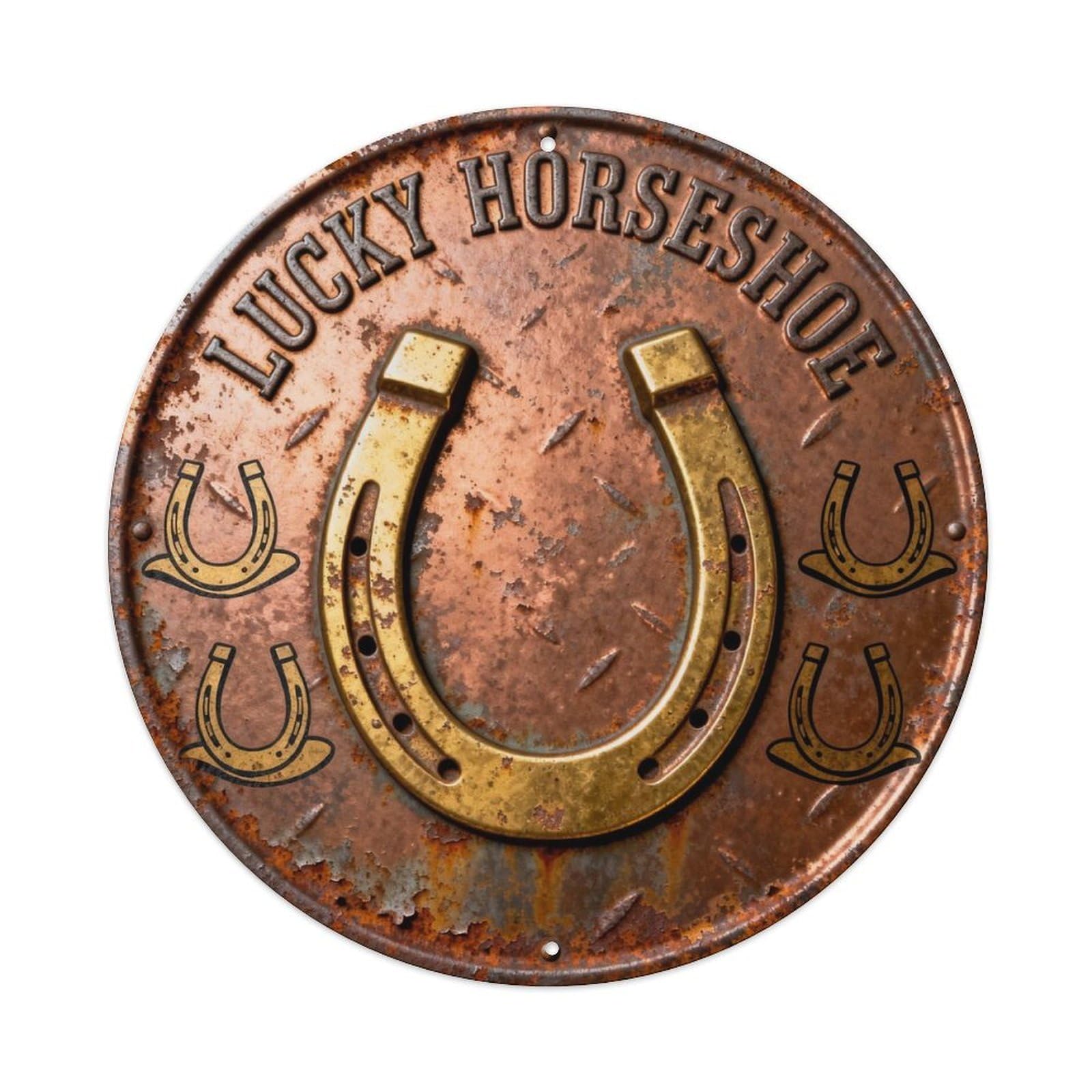 LUCKY HORSESHOE Metal Tin Sign Plaque