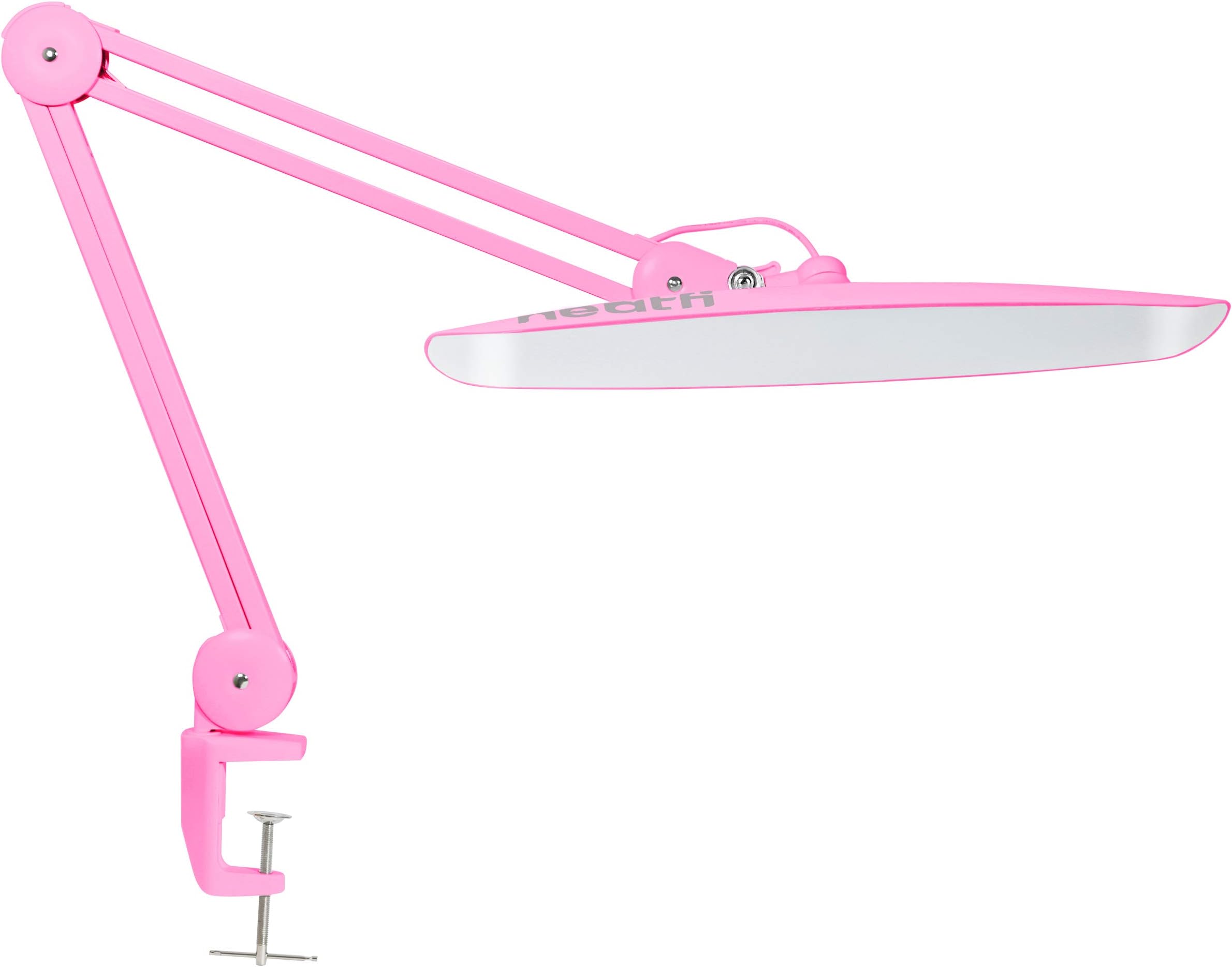 Neatfi XL 2200 Lumens 24W LED Desk Lamp with Clamp – Shadow-Free Task Lighting | 4-Level Dimming | Home Office & Crafts Use | 50CM Wide Head (Non-CCT, Pink)