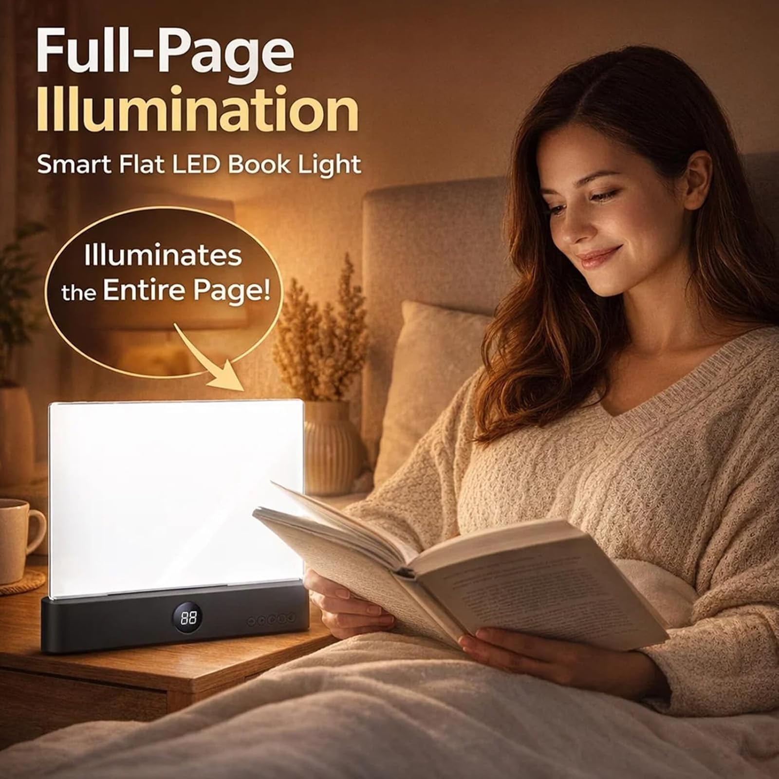 Luz Para Leer Libros En La Cama,Reading Light,Luces planas Inteligentes para leer Por la Noche,Genérico Smart LED Book Light,Luces Planas para Libros,para lectores,Hogar,Viajes,Oficina,Escuela