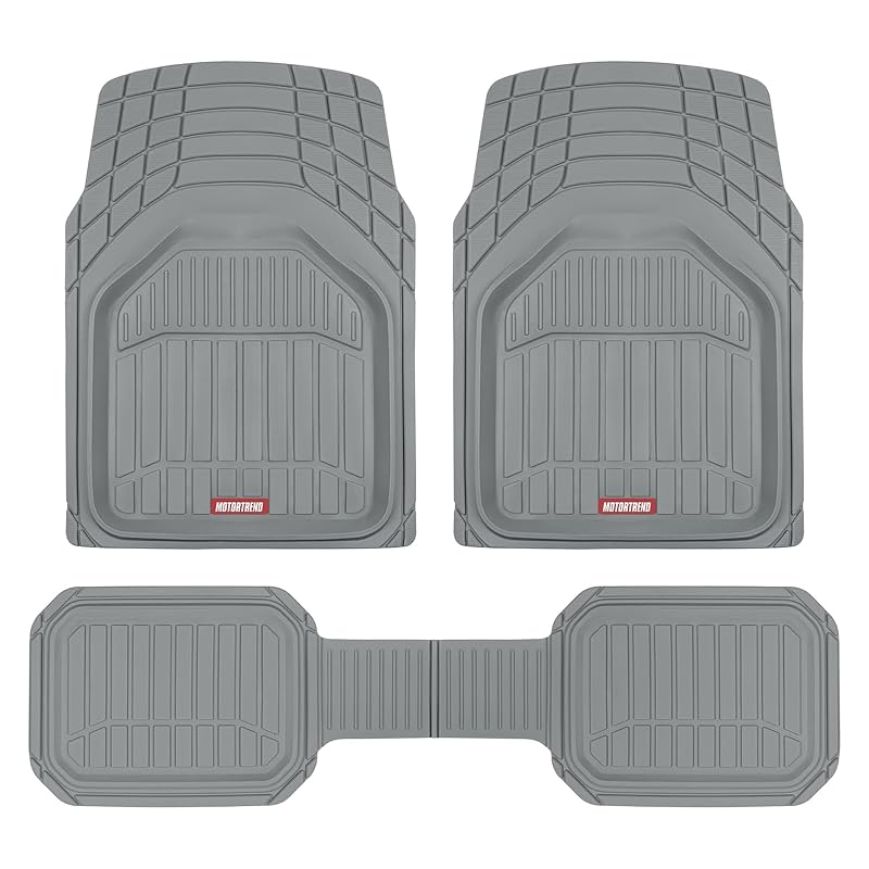 Tapetes Automotivos Motor Trend 943-GR FlexTough Defender em Borracha Cinza, Recortáveis, Kit com 4 peças