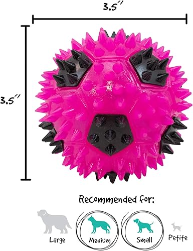 Miniatura 4 de Gnawsome Juguete de pelota de fútbol para perros de 3.5 pulgadas, mediano, limpia los dientes y promueve la salud dental y de las encías para tu