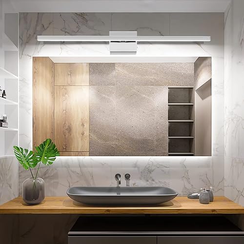 Miniatura 5 de VOLISUN Moderna lámpara de tocador cromada sobre espejo  Regulable 5CCT LED Fixture, 39.4 pulgadas, 24W  Certificado ETL