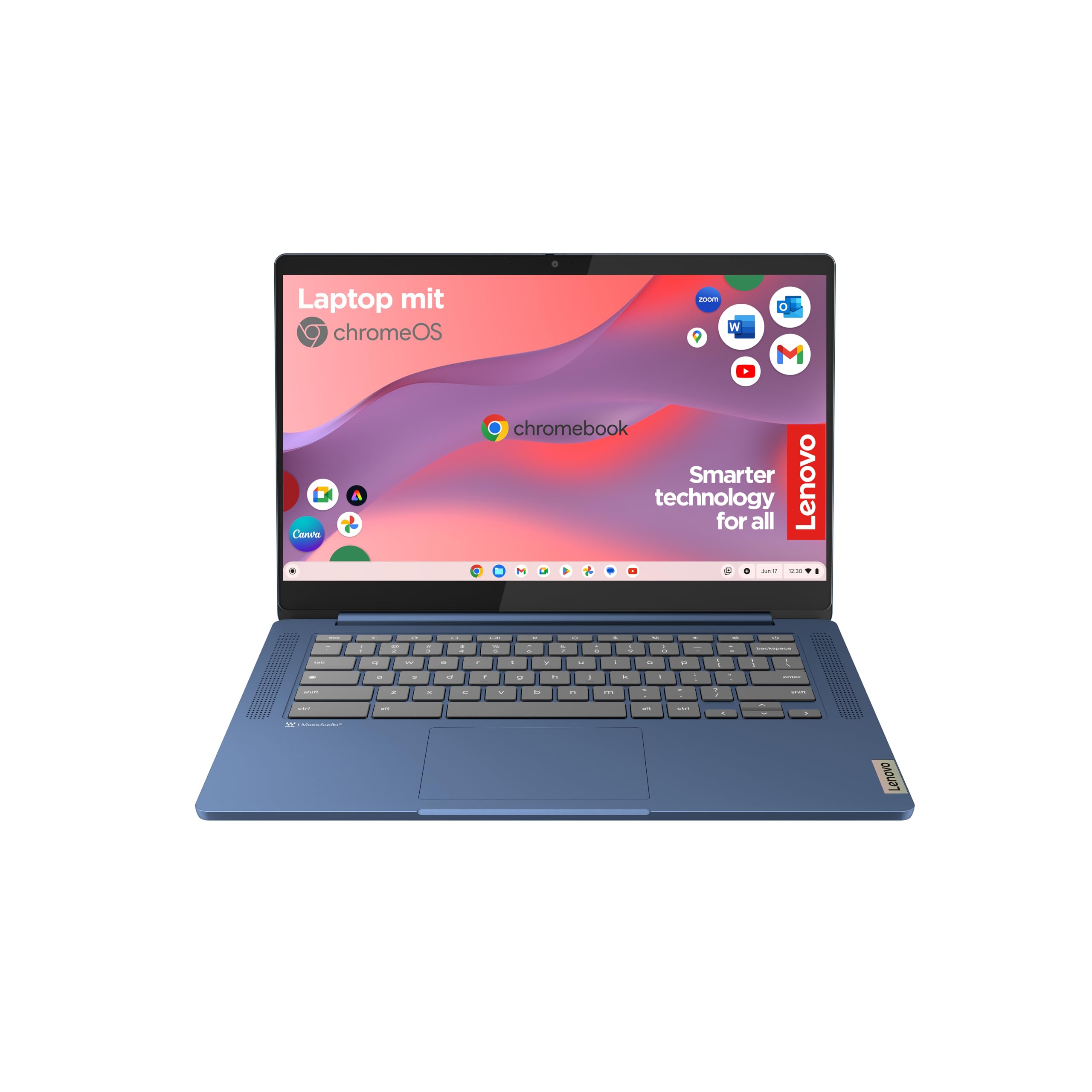 Lenovo Chromebook IdeaPad Slim 3 | 14" Full HD Display | Mediatek MT8186 | 4GB RAM | 64GB SSD | ARM Mali-G52 Grafik | Chrome OS | QWERTZ | blau