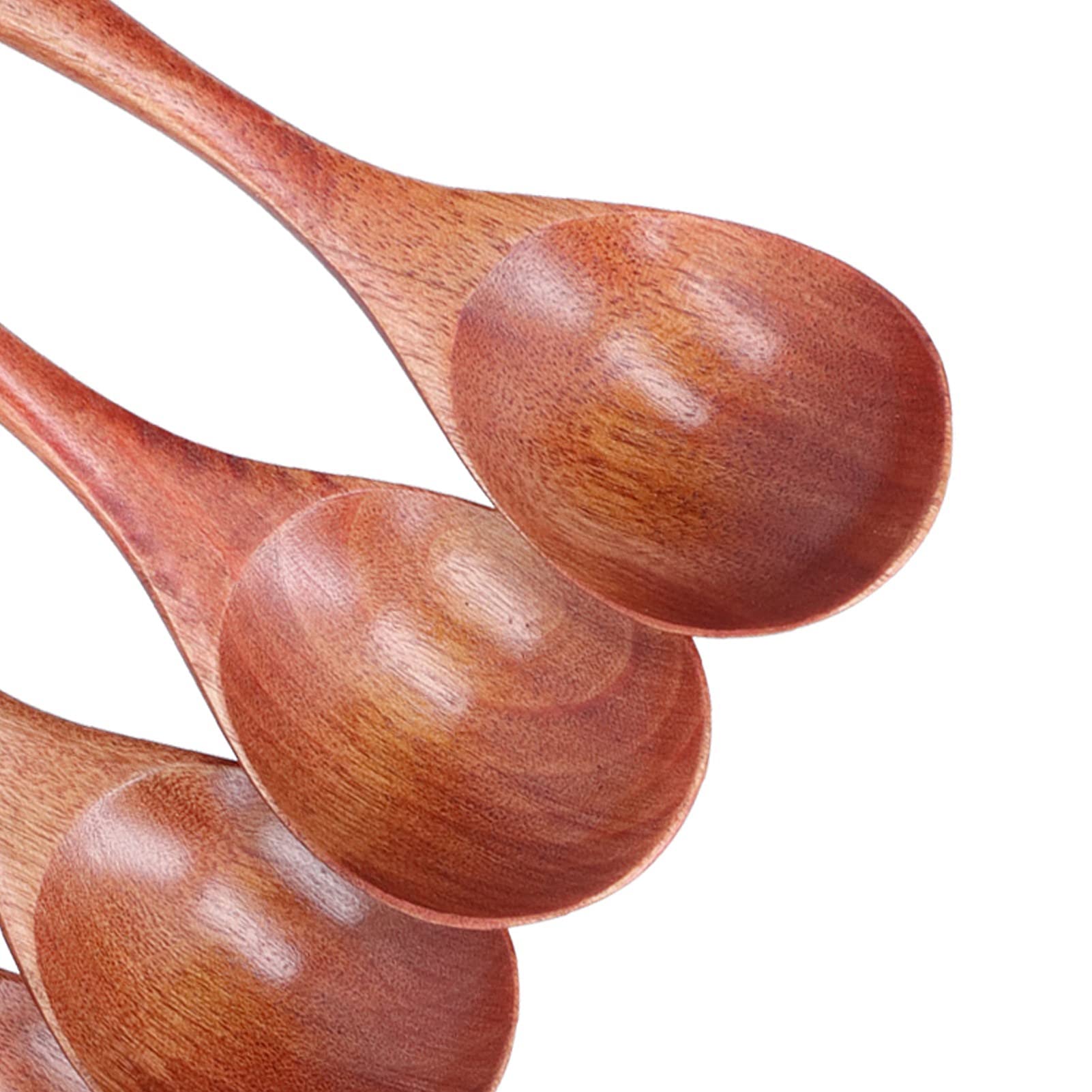 5Pcs Wooden Scoops with Long Handles,MultiPurpose Sugar, Salt, Tea & Seasoning Spoons for Kitchen, Restaurant, Hotel